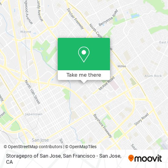 Storagepro of San Jose map