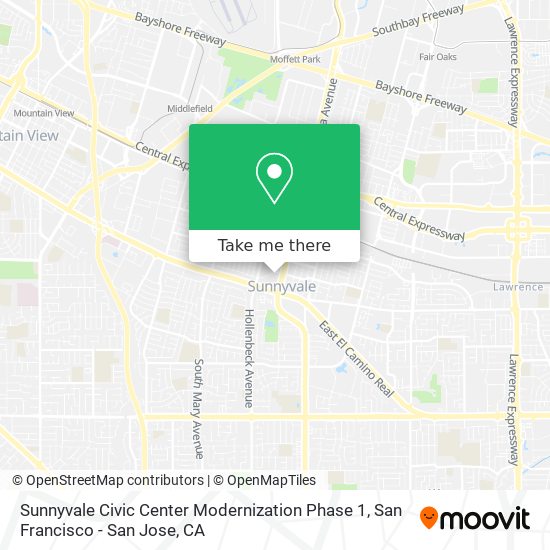 Sunnyvale Civic Center Modernization Phase 1 map