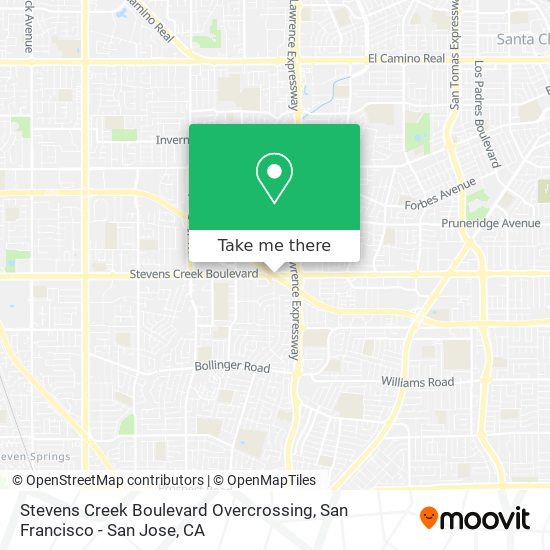 Stevens Creek Boulevard Overcrossing map