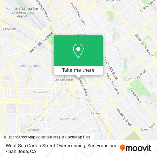 Mapa de West San Carlos Street Overcrossing