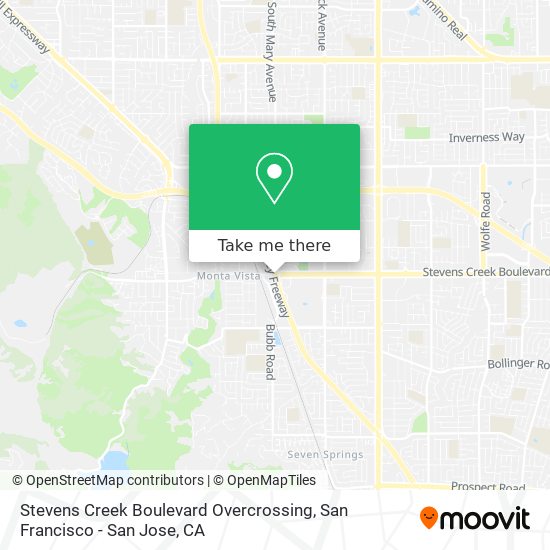 Stevens Creek Boulevard Overcrossing map