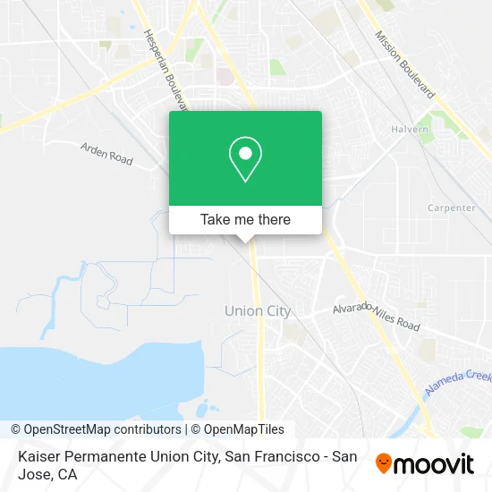 Kaiser Permanente Union City map