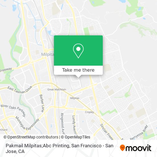 Mapa de Pakmail Milpitas;Abc Printing