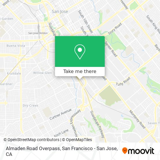 Almaden Road Overpass map