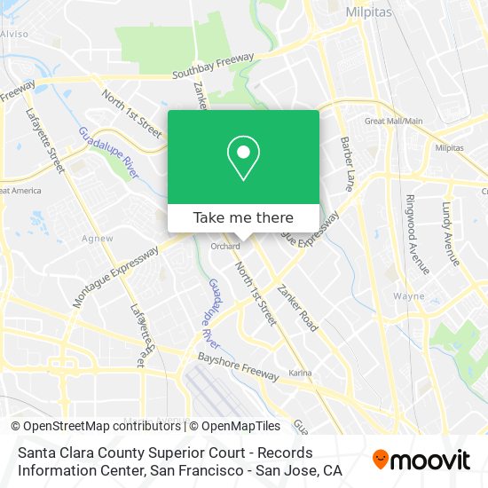 Santa Clara County Superior Court - Records Information Center map