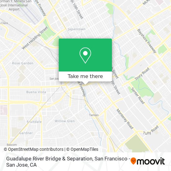 Guadalupe River Bridge & Separation map