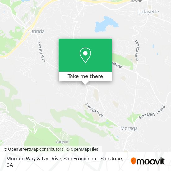 Moraga Way & Ivy Drive map