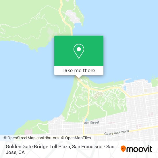 Golden Gate Bridge Toll Plaza map