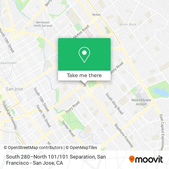 South 280–North 101 / 101 Separation map