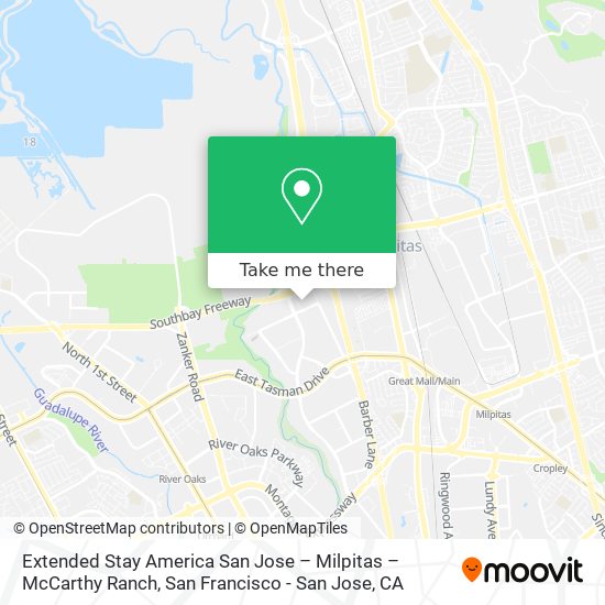 Mapa de Extended Stay America San Jose – Milpitas – McCarthy Ranch