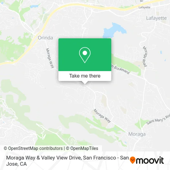 Moraga Way & Valley View Drive map