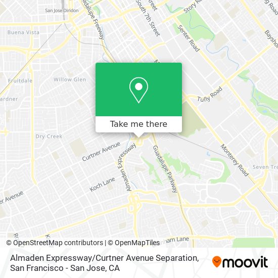 Almaden Expressway / Curtner Avenue Separation map