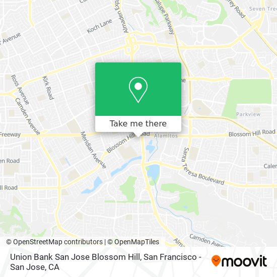Union Bank San Jose Blossom Hill map