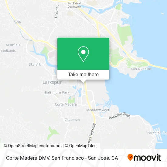 Corte Madera DMV map