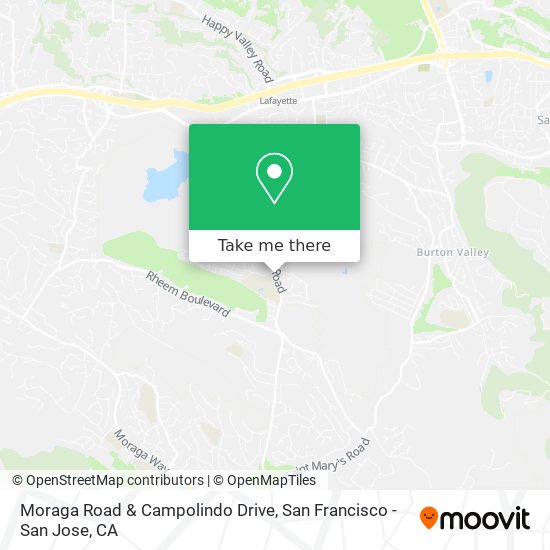 Moraga Road & Campolindo Drive map