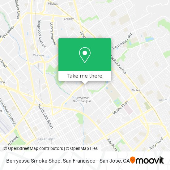 Berryessa Smoke Shop map