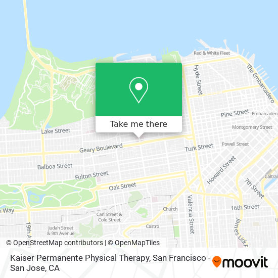Mapa de Kaiser Permanente Physical Therapy