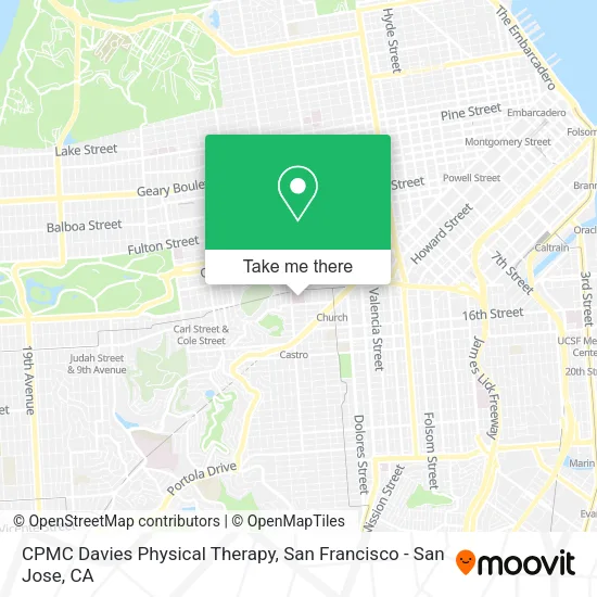 Mapa de CPMC Davies Physical Therapy