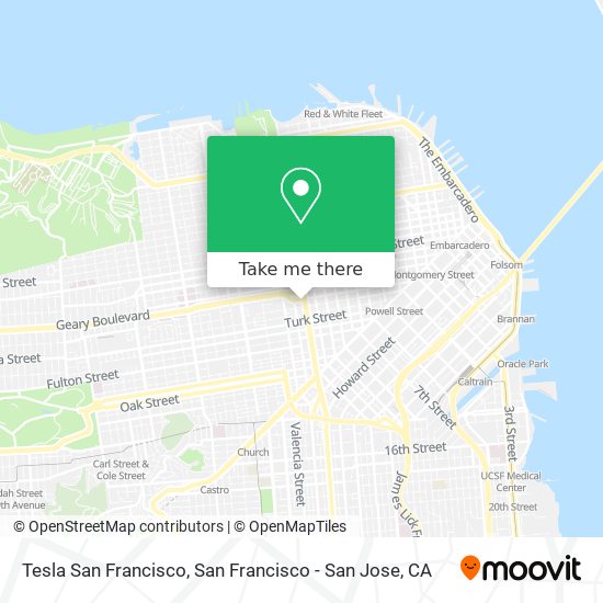 Mapa de Tesla San Francisco
