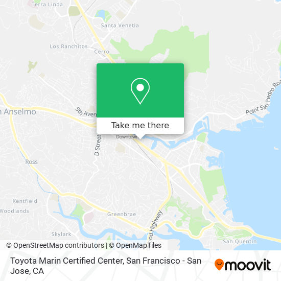 Toyota Marin Certified Center map