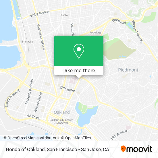 Honda of Oakland map