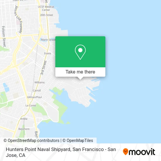 Hunters Point Naval Shipyard map