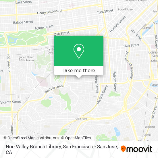 Noe Valley Branch Library map