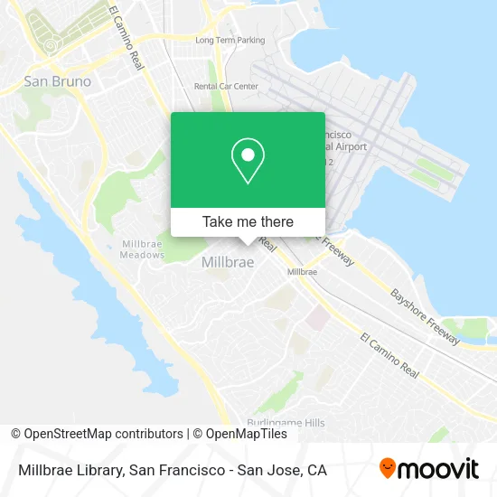 Millbrae Library map