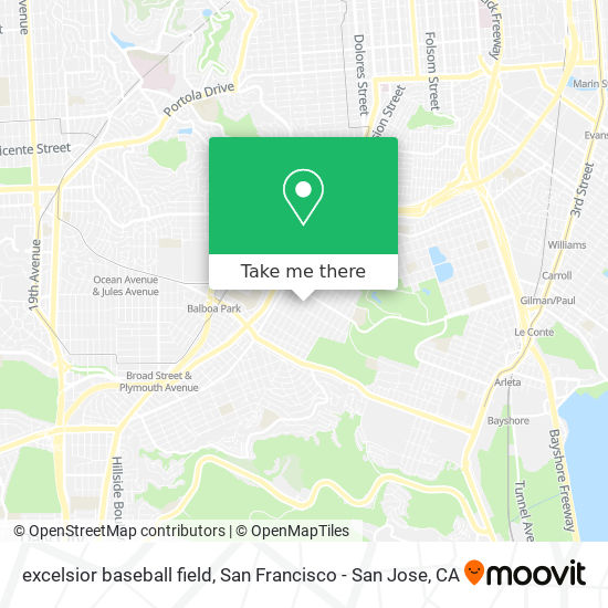 Mapa de excelsior baseball field