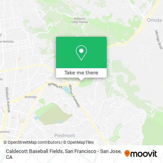 Caldecott Baseball Fields map