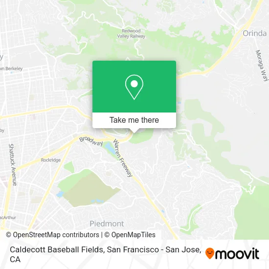 Caldecott Baseball Fields map
