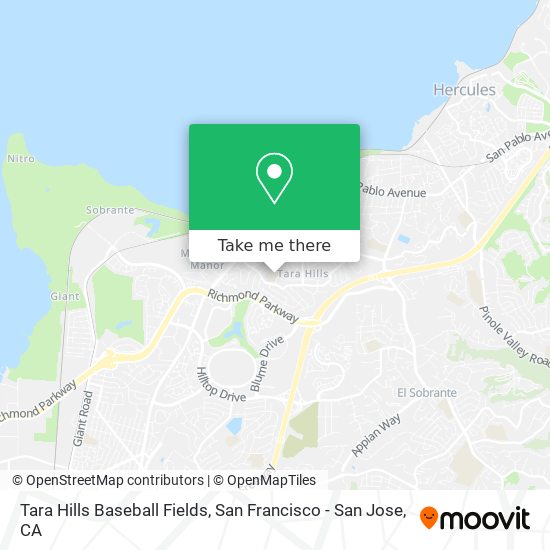 Tara Hills Baseball Fields map