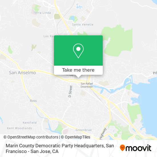Marin County Democratic Party Headquarters map