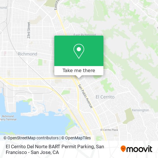 El Cerrito Del Norte BART Permit Parking map