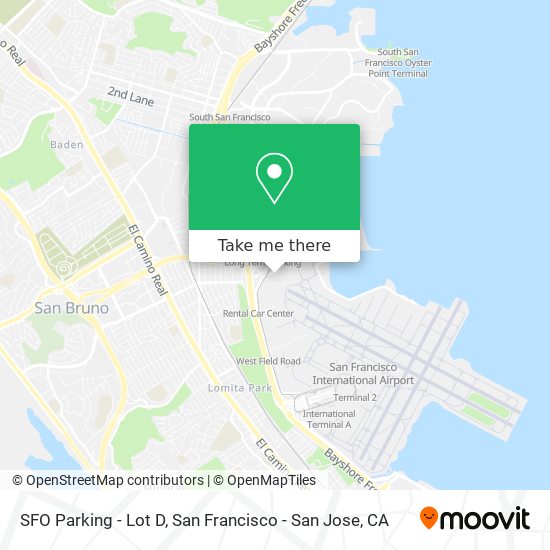 SFO Parking - Lot D map