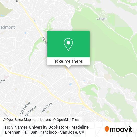 Mapa de Holy Names University Bookstore - Madeline Brennan Hall
