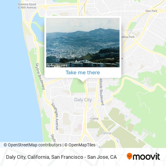 Daly City, California map