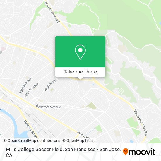 Mills College Soccer Field map