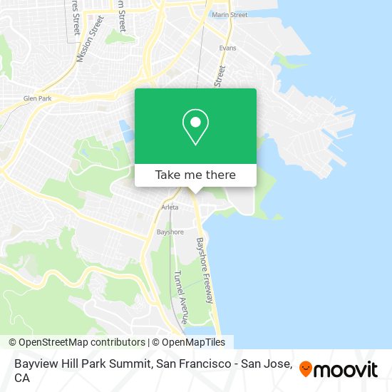 Bayview Hill Park Summit map