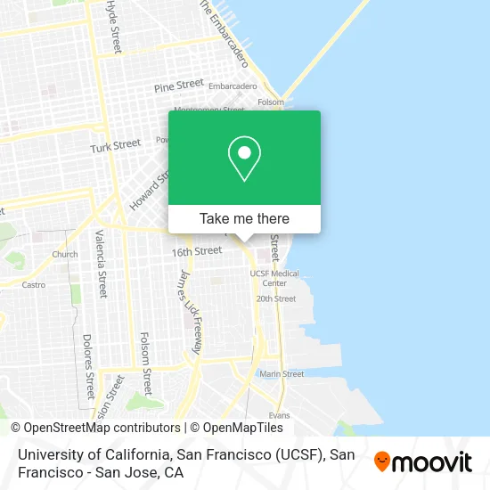 University of California, San Francisco (UCSF) map