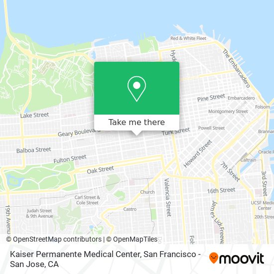 Mapa de Kaiser Permanente Medical Center