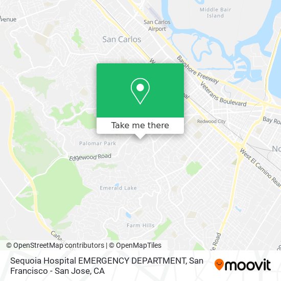 Sequoia Hospital EMERGENCY DEPARTMENT map