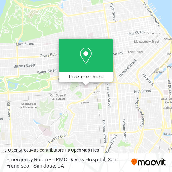 Mapa de Emergency Room - CPMC Davies  Hospital
