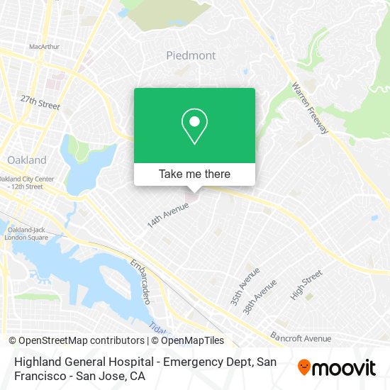Highland General Hospital - Emergency Dept map