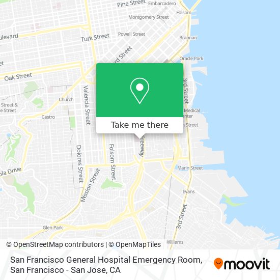 Mapa de San Francisco General Hospital Emergency Room