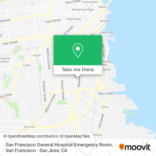San Francisco General Hospital Emergency Room map