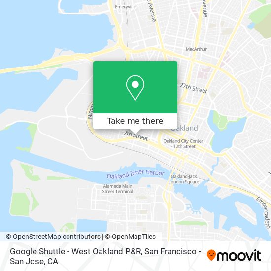 Google Shuttle - West Oakland P&R map