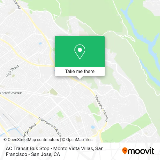 AC Transit Bus Stop - Monte Vista Villas map
