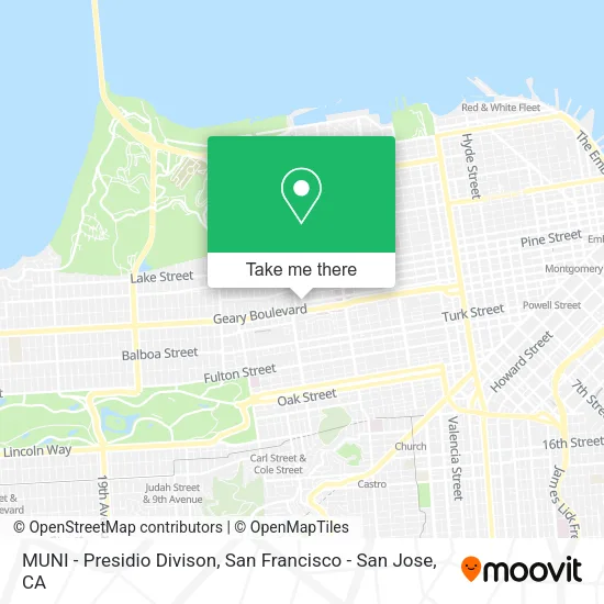Mapa de MUNI - Presidio Divison