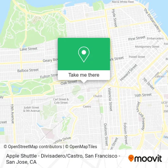 Apple Shuttle - Divisadero / Castro map